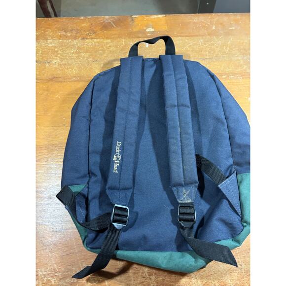 Duck Head Vintage Backpack Navy/Green Canvas Daypack Logo Front Pocket - Picture 2 of 3